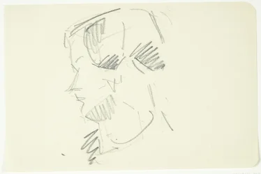 Studio di ritratto della pittrice Ellen Olrik, profilo a sinistra
