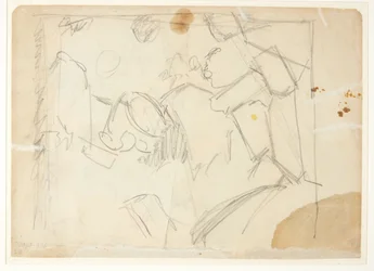 Bozza per un paesaggio, tre figure danzanti suggerite