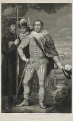 Sbarco di Cristoforo Colombo, inciso da David Edwin