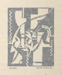 Newcastle di Edward Wadsworth da BLAST n. 1, la rivista vorticista