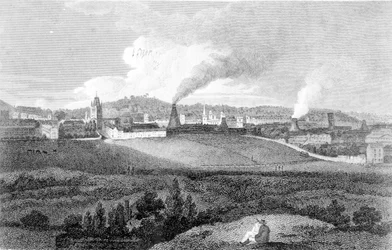 Veduta di Bristol da Pile Hill, inciso da Heath, pub. da John Agg, 1809