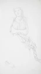 Studio di torso femminile e drappeggio