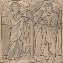 Design preparatorio per una vetrata, Virgilio e Orazio