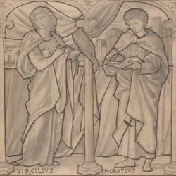 Design preparatorio per una vetrata, Virgilio e Orazio