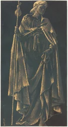 Angelus Ministrans, 1896 circa (pennello e vernice dorata su carta vergata preparata con acquerello nero)