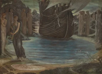 Le sirene (Studio di composizione) (gessetti colorati e acquerello su carta patinata su tela)