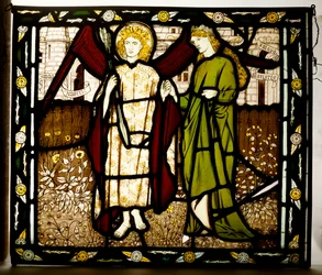 Amore e Alcesti, pannello di Morris & Co. dalla "Leggenda delle buone donne" di Geoffrey Chaucer, 1864
