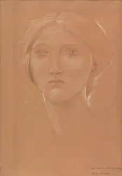 Studio della testa di Margaret Burne-Jones per 