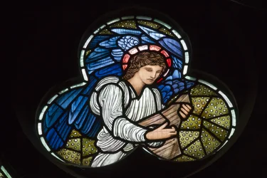 Angeli con dulcimer, musicisti angelici (dettaglio)