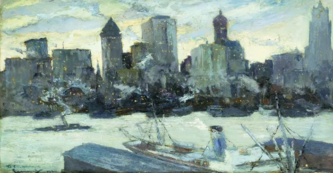 Il porto di New York in inverno