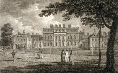 Vista di Buckingham House, inciso da W. Knight, pubblicato 1799