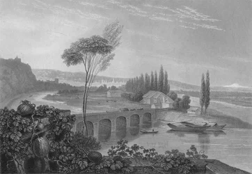 Lione, dalla confluenza del Rodano e della Saona, 1827