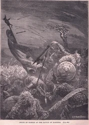 Morte di Harold nella Battaglia di Hastings AD 1066