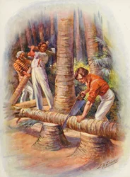 Illustrazione per Masterman Ready del capitano Marryat (litografia a colori)