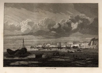 Veduta della città di Suez (Egitto), disegno di Grenet per illustrare un