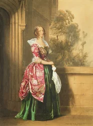 Una signora nel suo costume indossato al torneo di Eglington, 1839