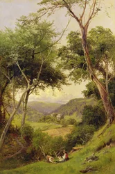 Abbazia di Rievaulx, vicino a Helmsley, Yorkshire, da sud, 1880 circa (olio su tela)