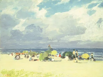 Scena di spiaggia viola