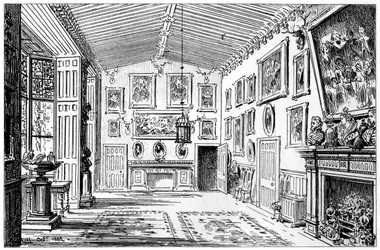La grande sala di Charlecote Park, Warwickshire, 1885
