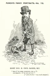Cartone animato Punch: Henry Cecil Raikes, politico conservatore inglese