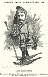 Cartone animato di Punch: Henry Petty-Fitzmaurice, 5° Marchese di Lansdowne, politico britannico e Governatore Generale del Canada (incisione)