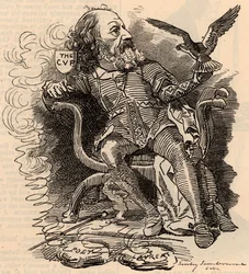Caricatura di Alfred Tennyson (1809-1893) poeta inglese