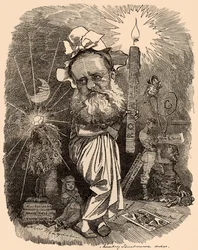 Caricatura di Wilkie Collins (1824-1889) romanziere
