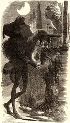 Henry Irving nella scena del balcone di "Romeo e Giulietta"