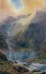 Lago Shisha Nag al tramonto