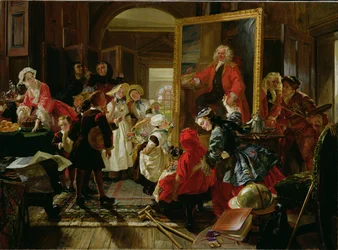 Lo studio di Hogarth nel 1739 (olio su tela)