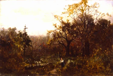 Senza titolo (paesaggio - donna che trasporta legna)