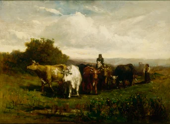 Senza titolo (uomo a cavallo, donna a piedi che guida il bestiame)