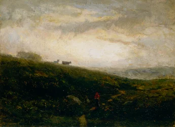 Mucche senza titolo che scendono dalla collina, 1881