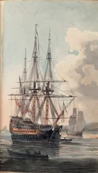 Vista della nave di Sua Maestà Inflexible, inizio XIX secolo