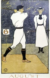 Coppia che gioca a golf - in "Golf Calendar" di Edward Penfield
