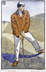 Giocatore di golf - in Golf Calendar di Edward Penfield