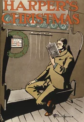 Poster pubblicitario per Harpers New Monthly Magazine, Natale 1897