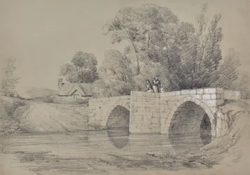 Paesaggio con ponte e figure