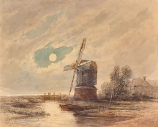 Paesaggio con mulino a vento