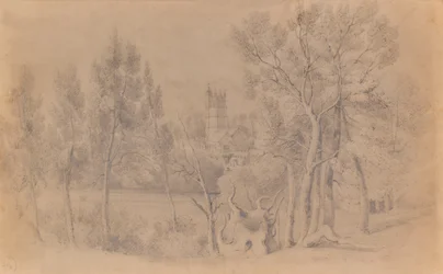 Paesaggio con chiesa