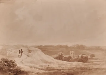 Paesaggio con chiesa in una valle