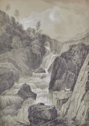 Paesaggio con cascate