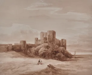 Paesaggio marino con castello