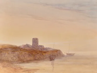 Paesaggio marino con torre