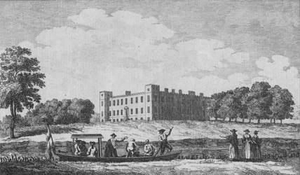 Sion House, vista dalla chiesa di Isleworth opposta, c1760