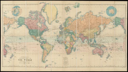 Mappa del mondo della biblioteca di Stanford in proiezione di Mercatore