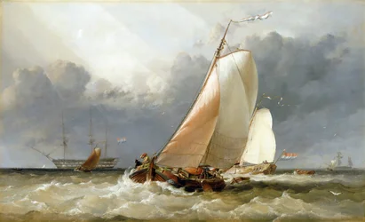 Barca a vela olandese che naviga sullo Zuiderzee (Olanda)