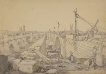 La costruzione del London Bridge, 1830