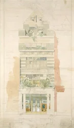 Design per la facciata delle McLean Fine Art Galleries, Haymarket, Londra