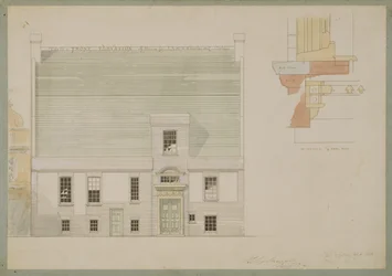 Elevazione frontale della casa per J.A.M. Whistler Esq, Tite Street, Chelsea